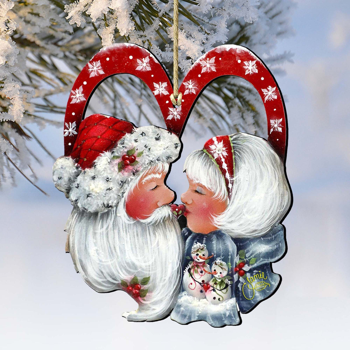 Merry Kissmas! Wooden Ornaments by Jamie Mills-Price - Christmas Decor - 8457514