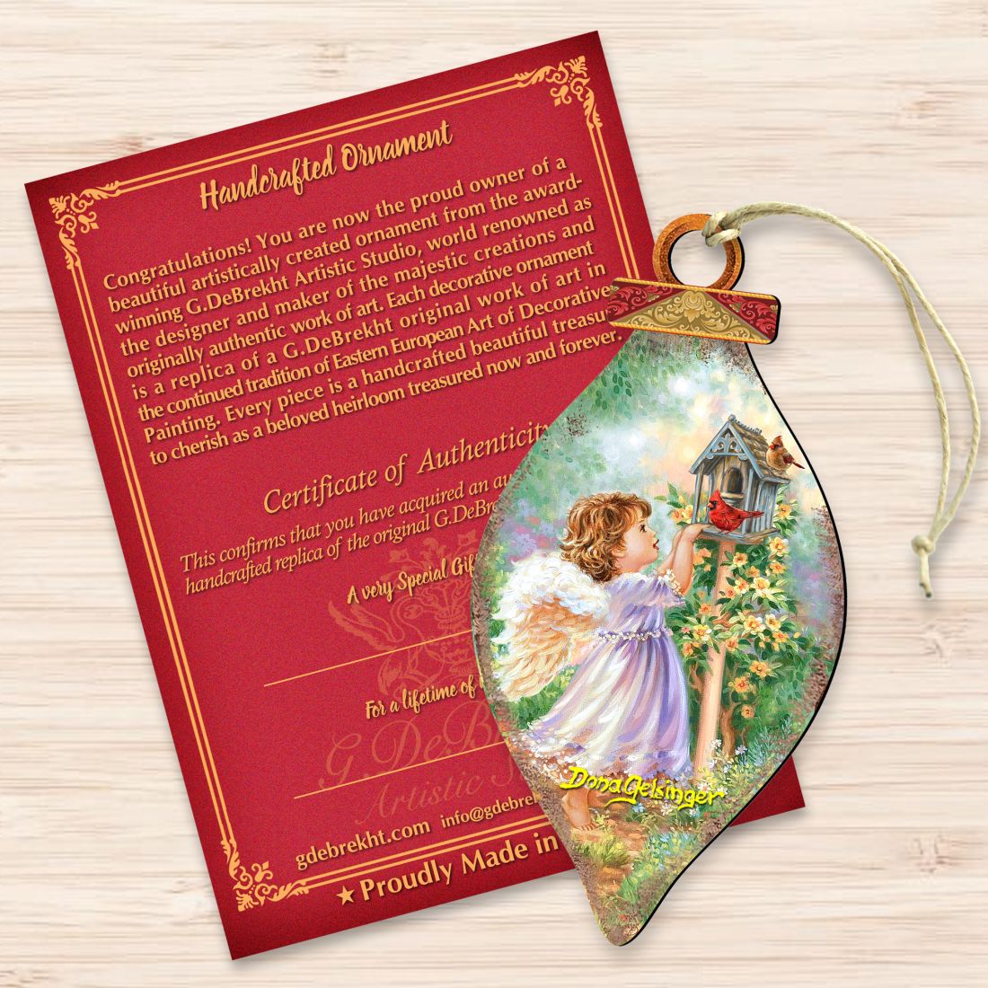 Angels Are Near Wooden Ornaments by Gelsinger - Nativity Holiday Decor - 8041150-DG