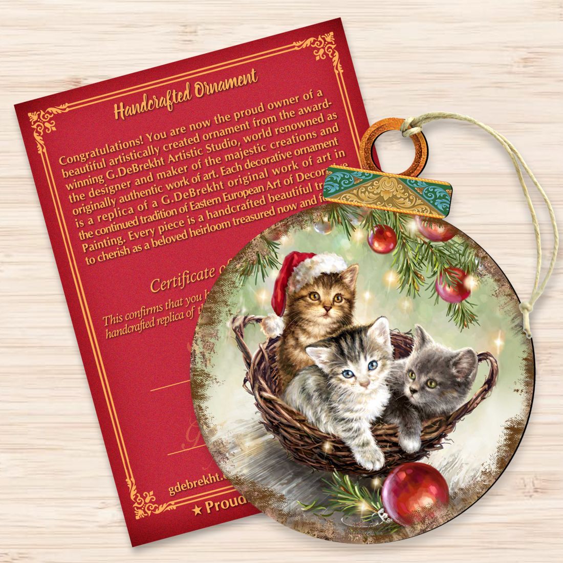 Christmas Kittens Wooden Ornaments by Gelsinger - Christmas Decor - 8021117-1607