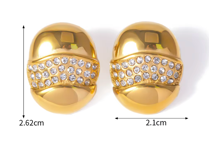 Boucles d'oreilles clous HoopLa 14K GP Pavé