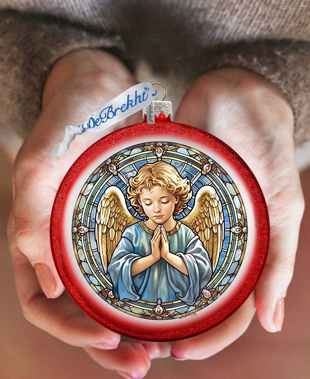 Little Angel Ball Glass Ornament by G. Debrekht - Nativity Holiday Decor - 73565C