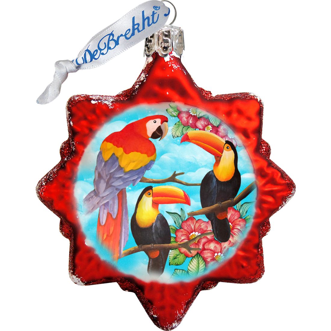 Tropical Mercury Glass Ornaments Set of 3 by G. DeBrekht - Coastal Holiday Decor - 770125S3