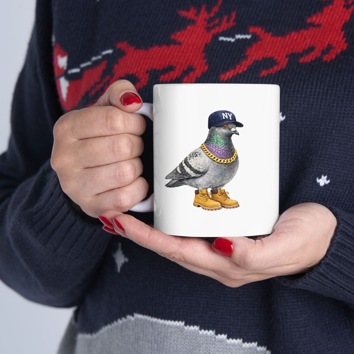 Customizable Bronx NYC Pigeon Mug | New York Baseball Fan Bird Lovers Ceramic Coffee Cup