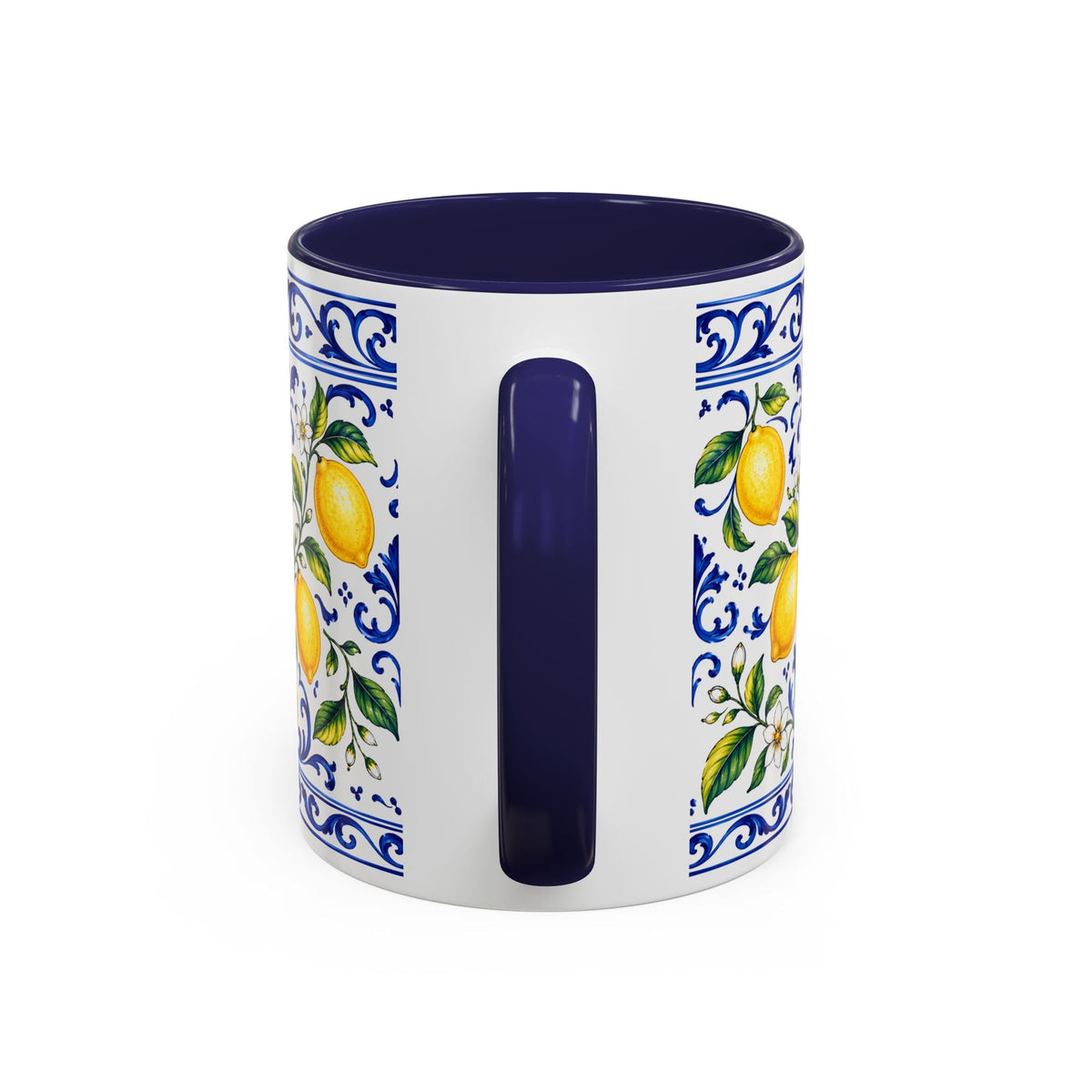 Little Italy Amalfi Blue with Lemon Accent Mug — Blue Ceramic Kitchen Mug (11oz)