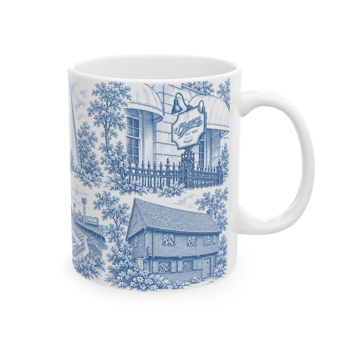 Boston Blue Toile de Jouy Ceramic Mug (11oz)
