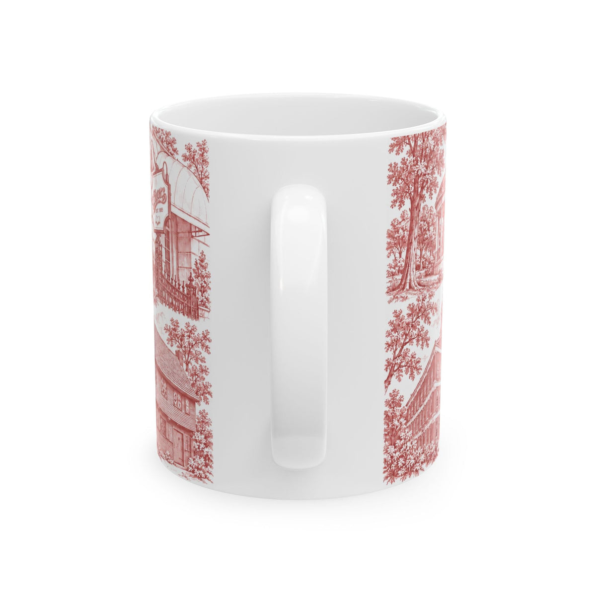Boston Red Toile de Jouy Ceramic Mug – Boston Chinoiserie (11oz)