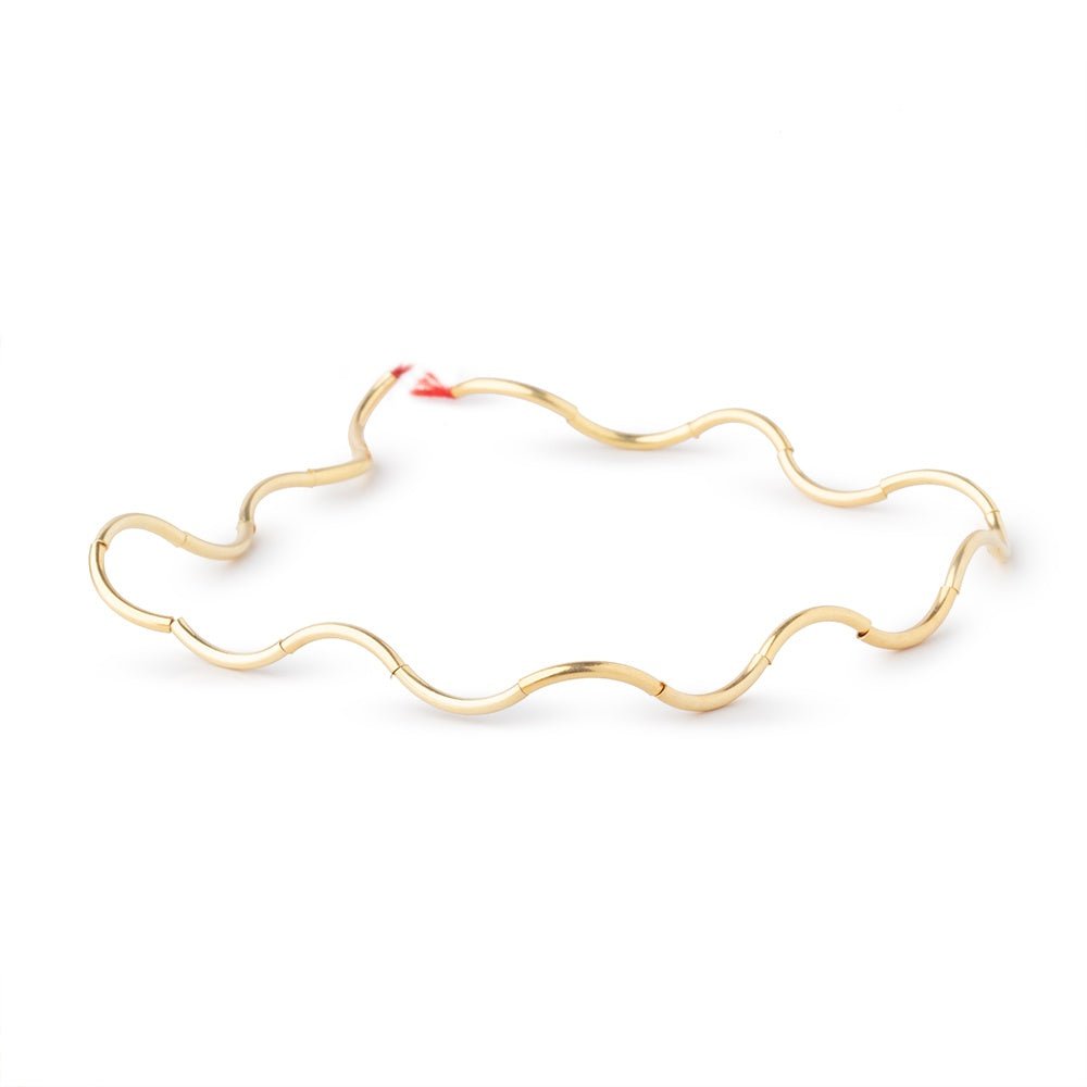 10mm x 1mm 22kt Gold Plated Copper Curved Tube Beads 7.5 inch 20 pieces