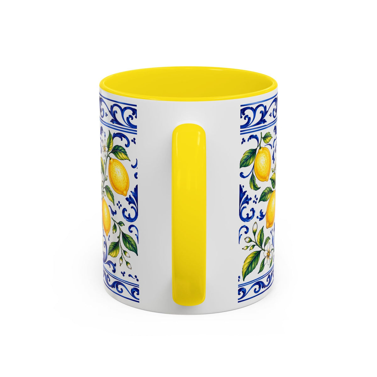 Little Italy Amalfi Blue with Lemon Accent Mug — Blue Ceramic Kitchen Mug (11oz)
