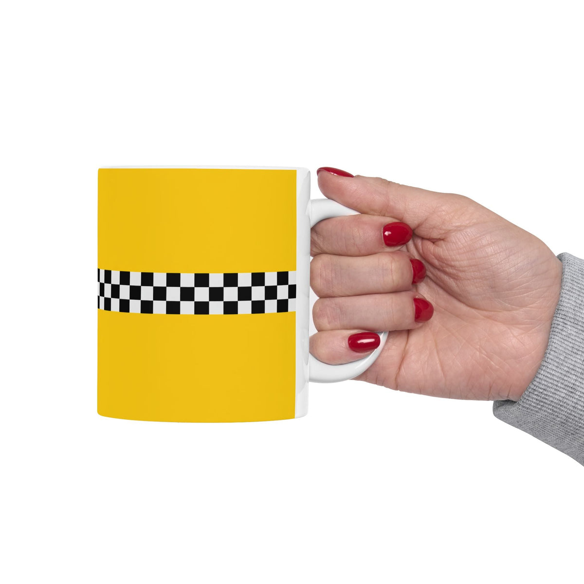 NYC Checkered Taxi Cab Mug | New York Yellow Checker Ceramic Mug