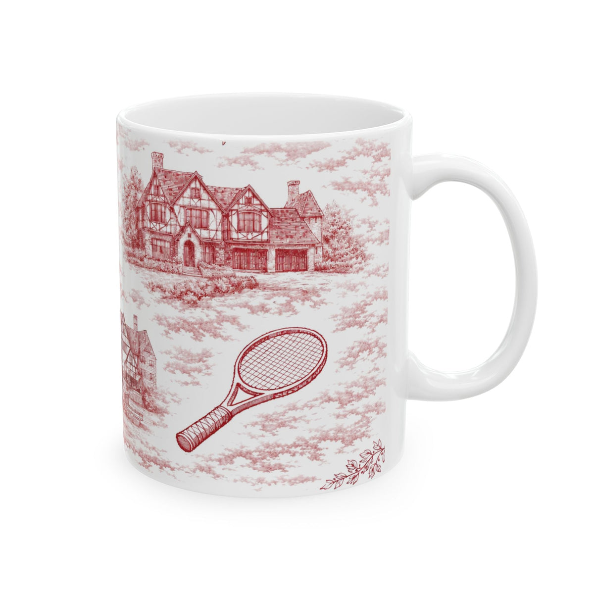 Forest Hills Red Toile de Jouy Mug | Queens Chinoiserie Coffee Cup