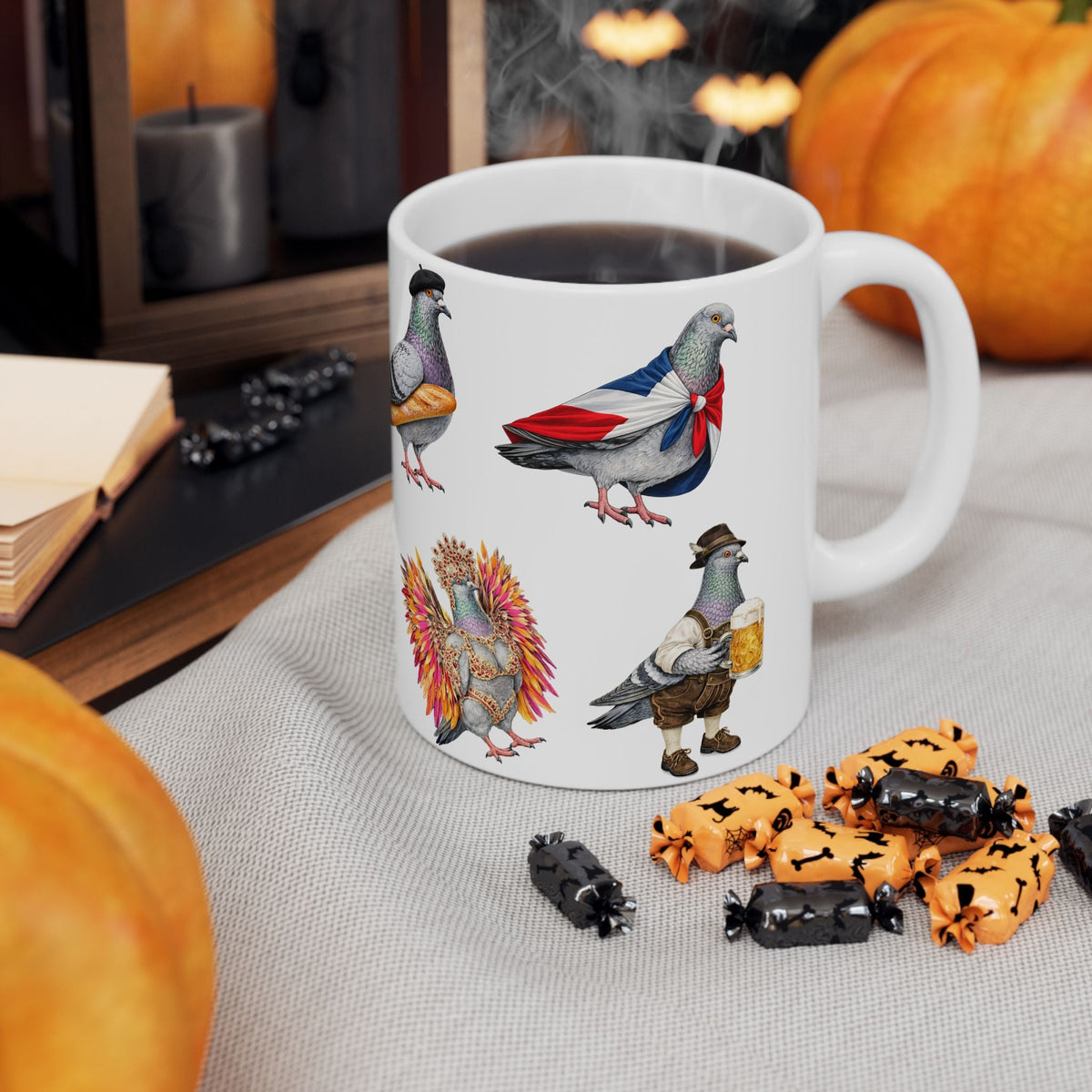 Parade Day New York | NYC Pigeon 11oz Party Time Mug St. Patrick's Day, Bastille Day, West Indian Day, Puerto Rican Day, Oktoberfest, Dominican Day, Chinese New Year, Gay Pride