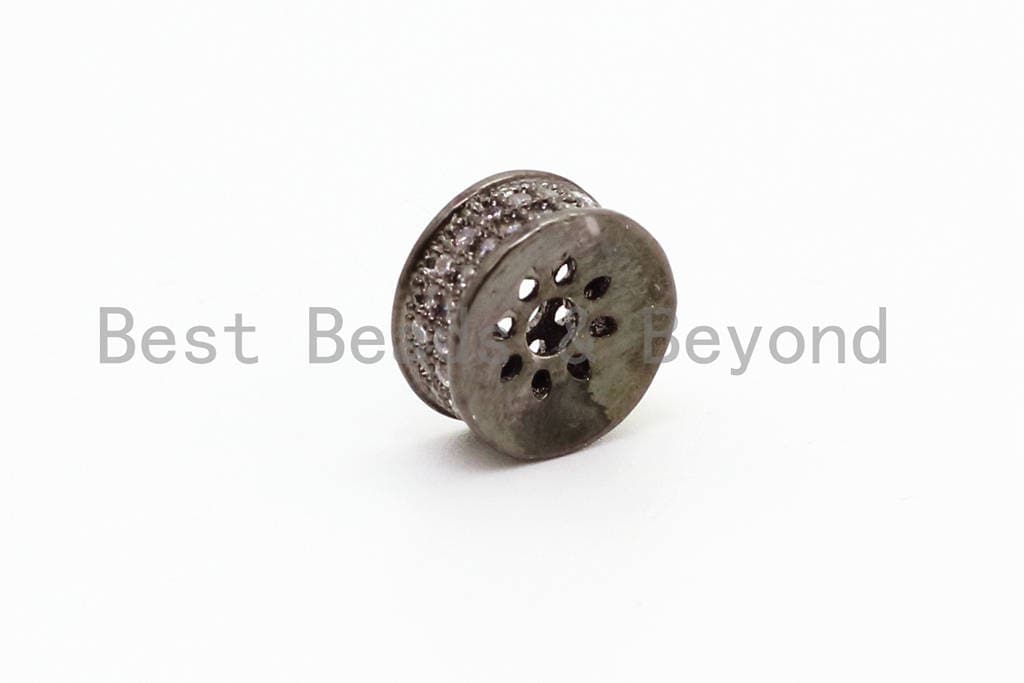 CZ Micro Pave Spacer Beads, Pave wheel spacer beads, Pave findings, Spacer beads, 4x8mm, SKU#G44