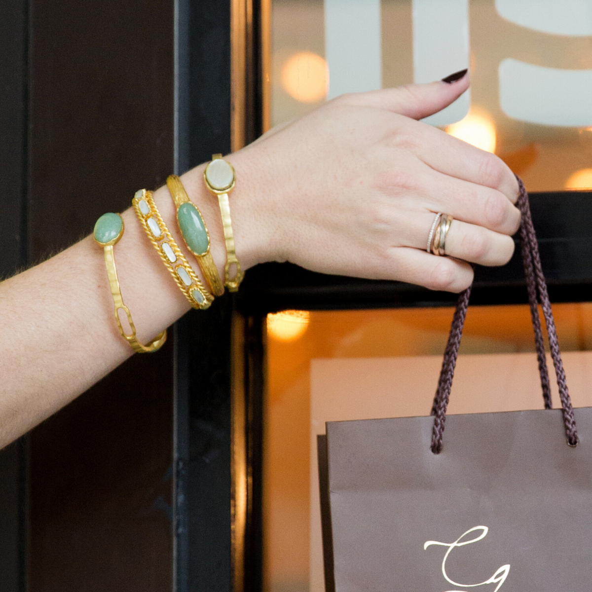 Cable Bangle - Pearl