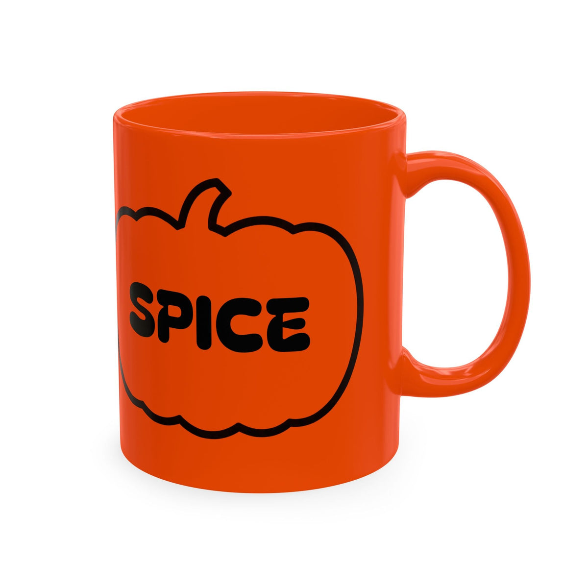 Pumpkin Spice Ceramic Mug — Bright Orange Fall Coffee Cup