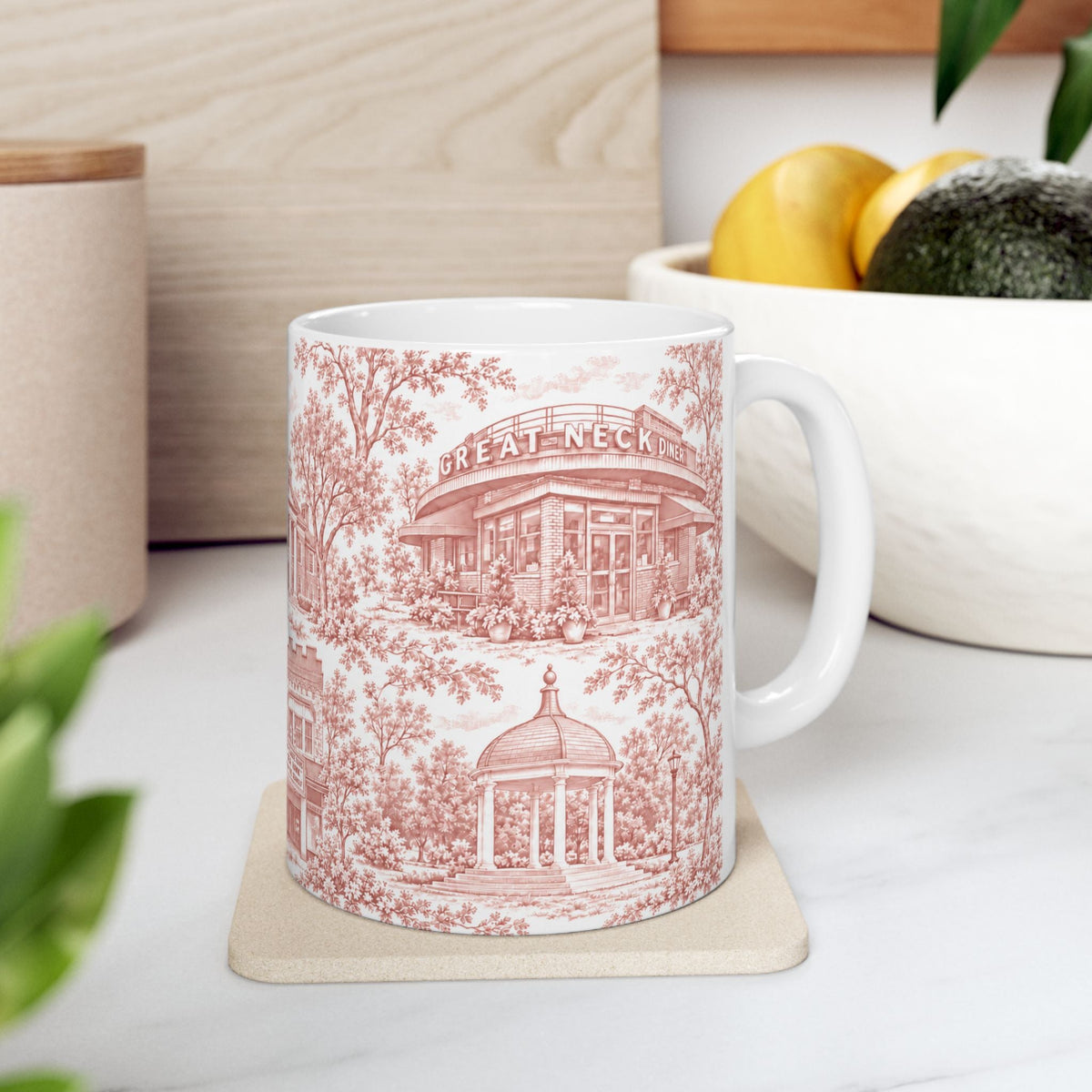 Great Neck Red de Jouy 11oz Ceramic Mug