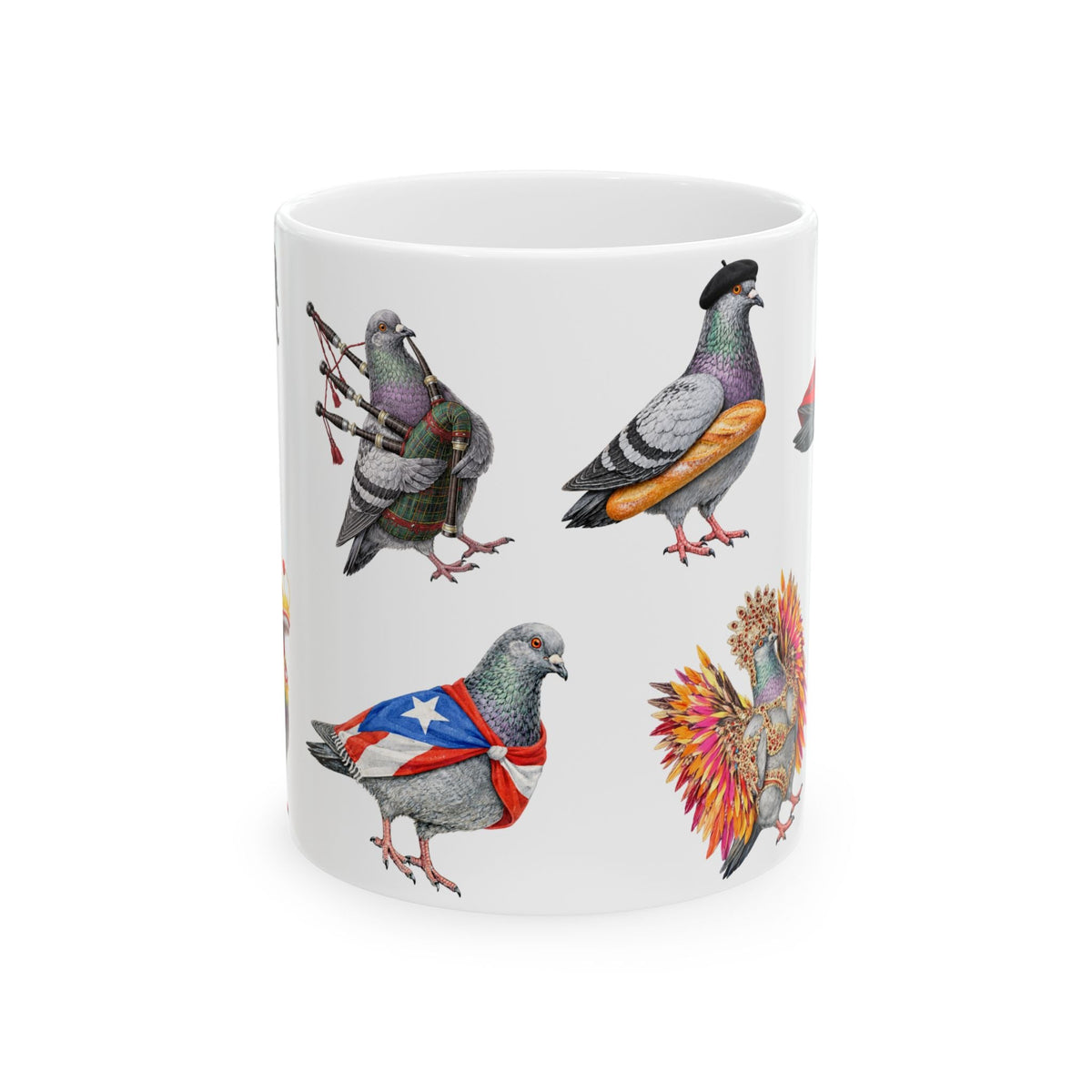 Parade Day New York | NYC Pigeon 11oz Party Time Mug St. Patrick's Day, Bastille Day, West Indian Day, Puerto Rican Day, Oktoberfest, Dominican Day, Chinese New Year, Gay Pride