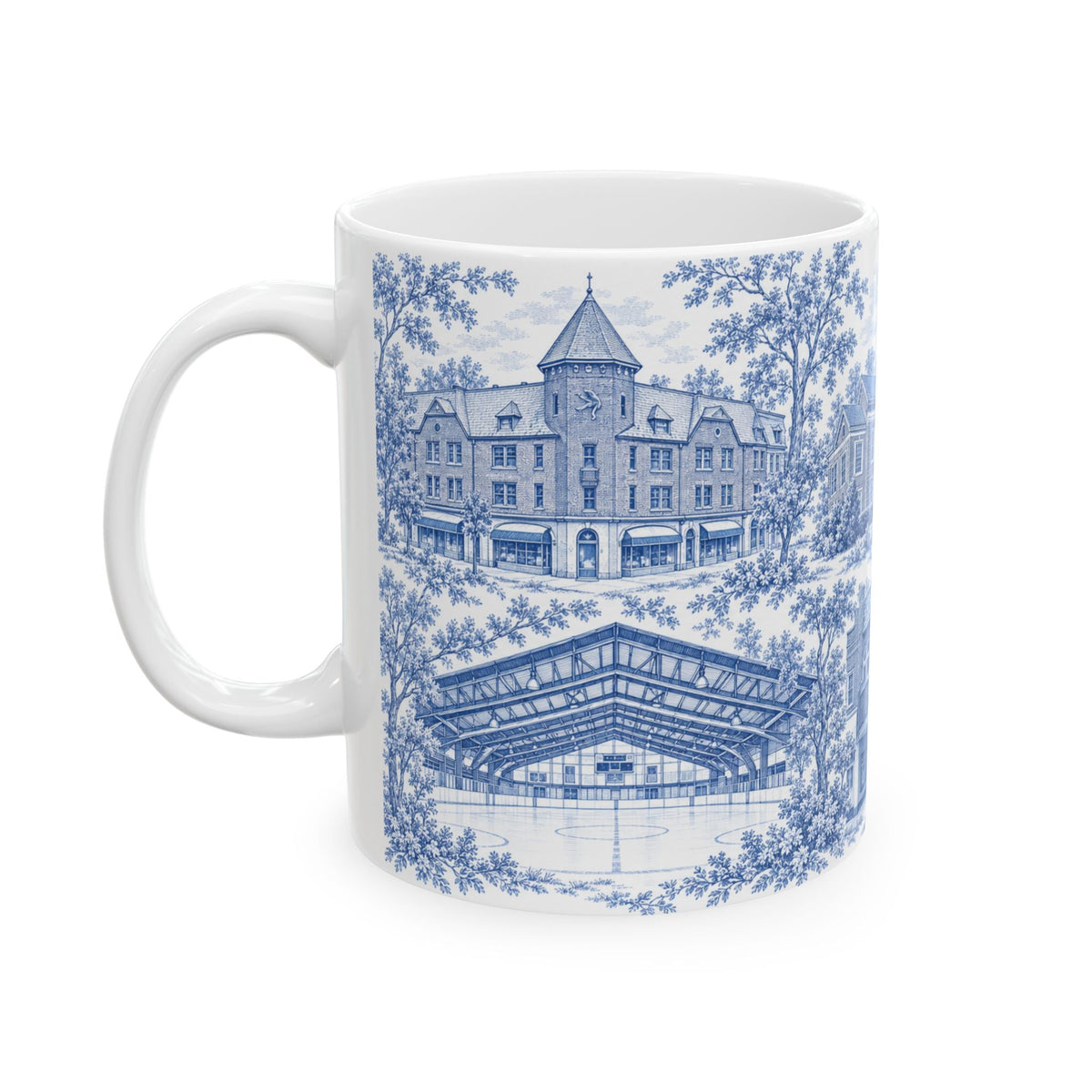 Great Neck Blue Toile de Jouy 11oz Ceramic Mug