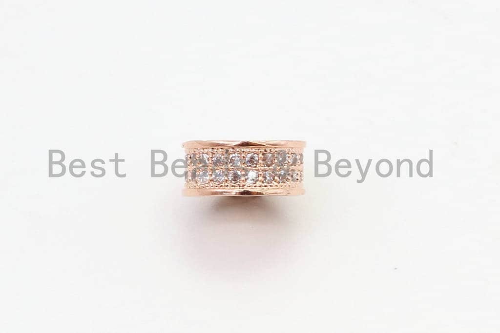CZ Micro Pave Spacer Beads, Pave wheel spacer beads, Pave findings, Spacer beads, 4x8mm, SKU#G44
