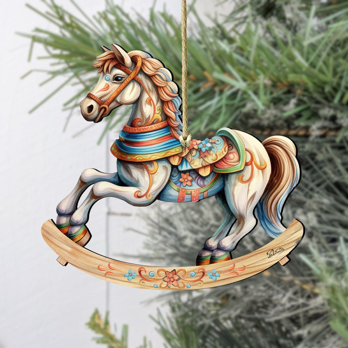 Rocking Horse Wooden Ornaments by G. Debrekht - Christmas Decor - 8100196-1