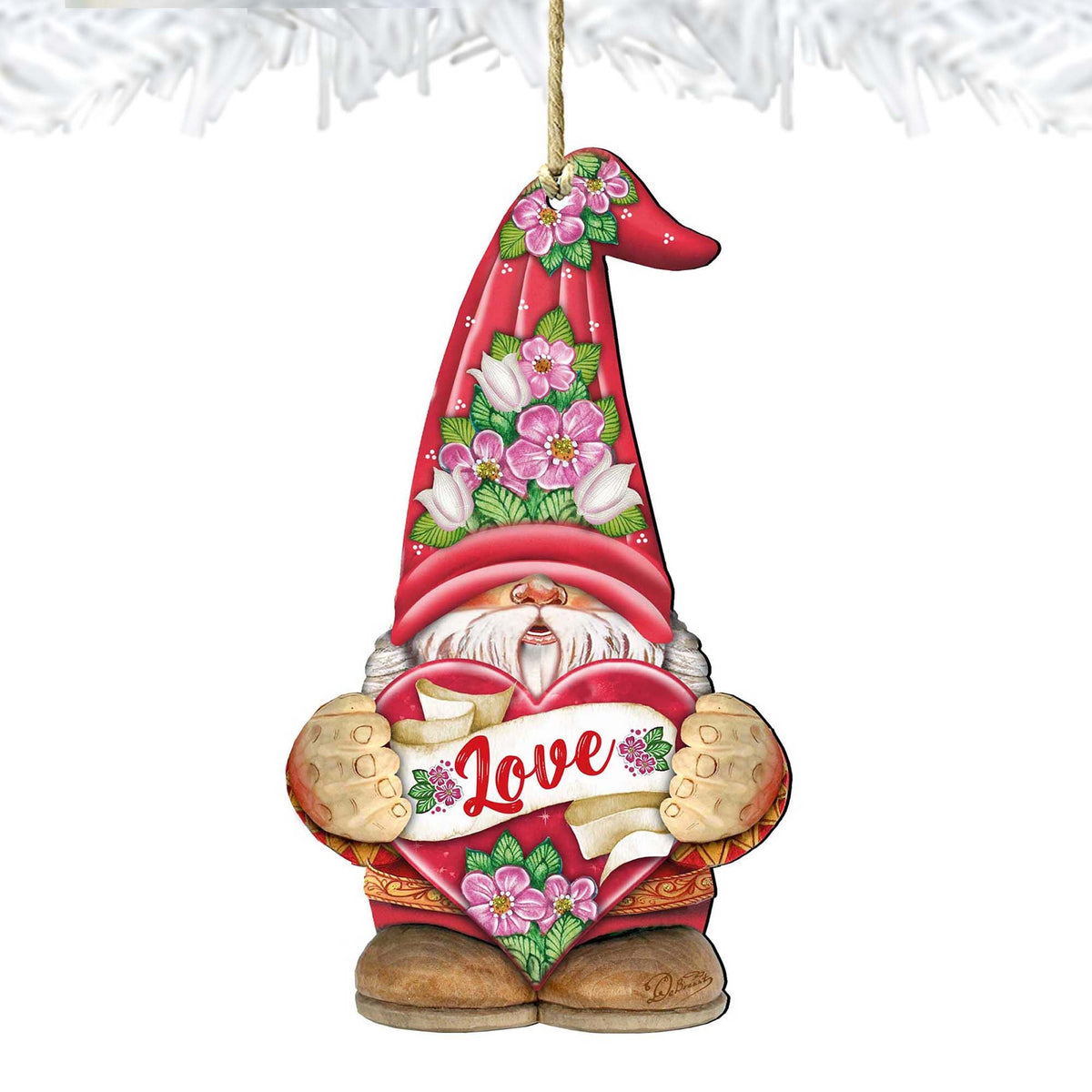 Love Gnome Wooden Ornaments by G.DeBrekht - Love Family Kids Decor - 8611018-S2