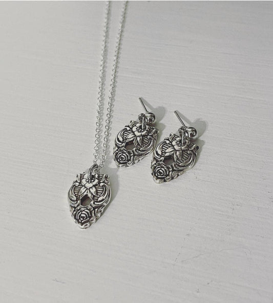 Emily’s Sterling Silver Spoon Distinction Necklace & Earrings Set
