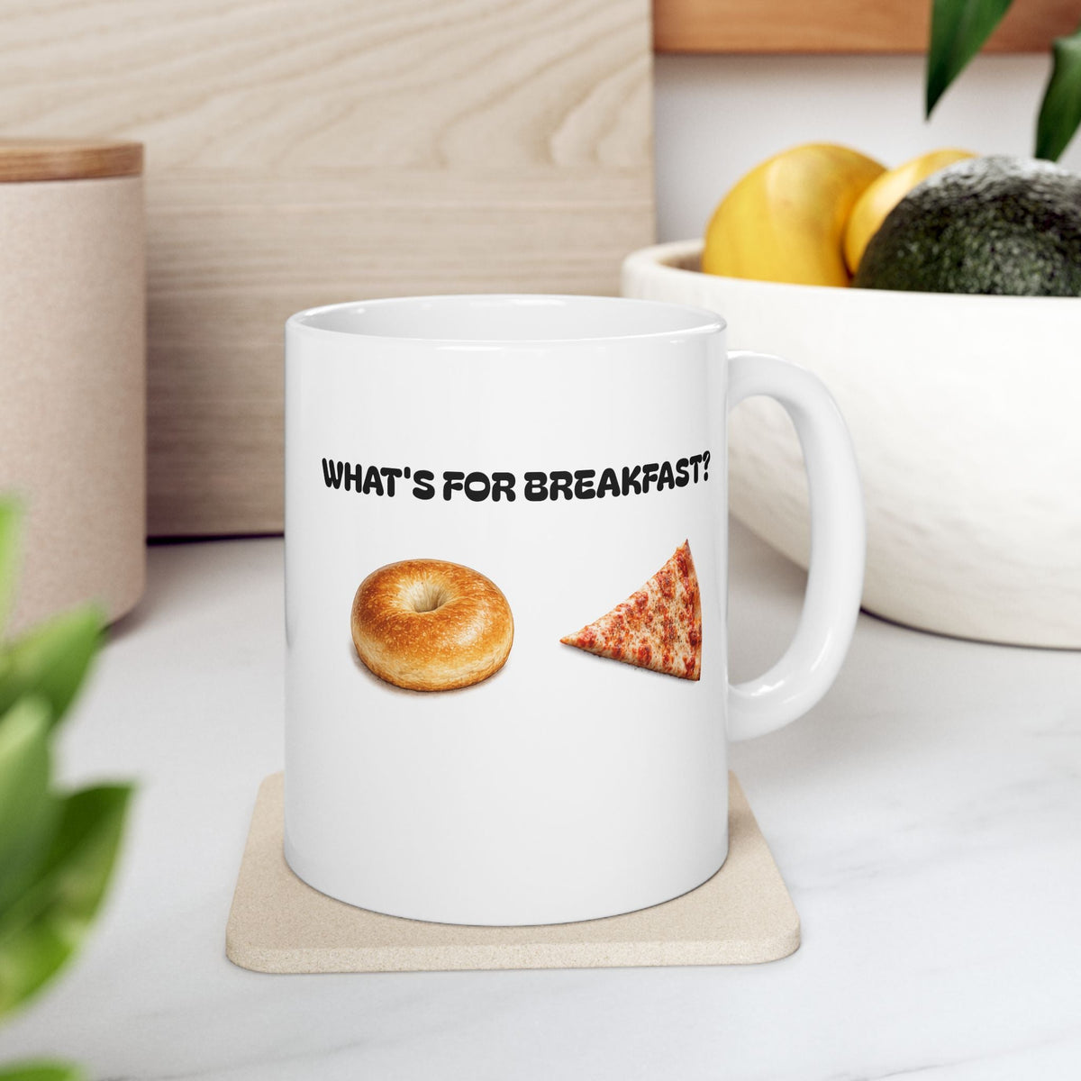 Bagel or Pizza Mug | NYC Breakfast Dilemma Coffee Tea Ceramic Mug