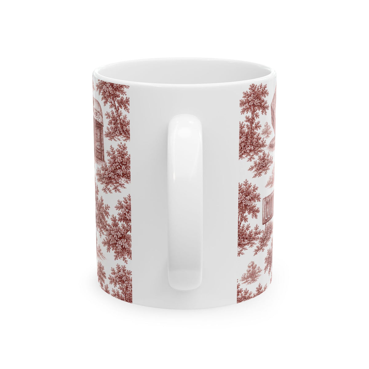 East Village Red Toile de Jouy Mug | NYC Chinoiserie Ceramic Mug