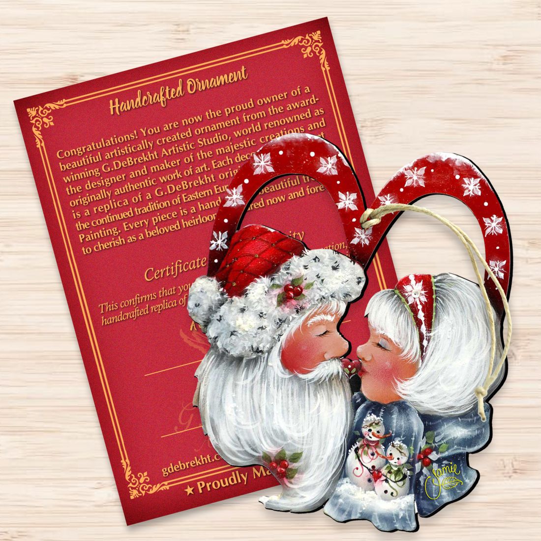 Merry Kissmas! Wooden Ornaments by Jamie Mills-Price - Christmas Decor - 8457514