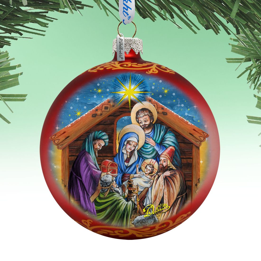 The Gift of the Three Kings Glass Ornament Limited Edition by G. DeBrekht - Nativity Holiday Decor - 73905
