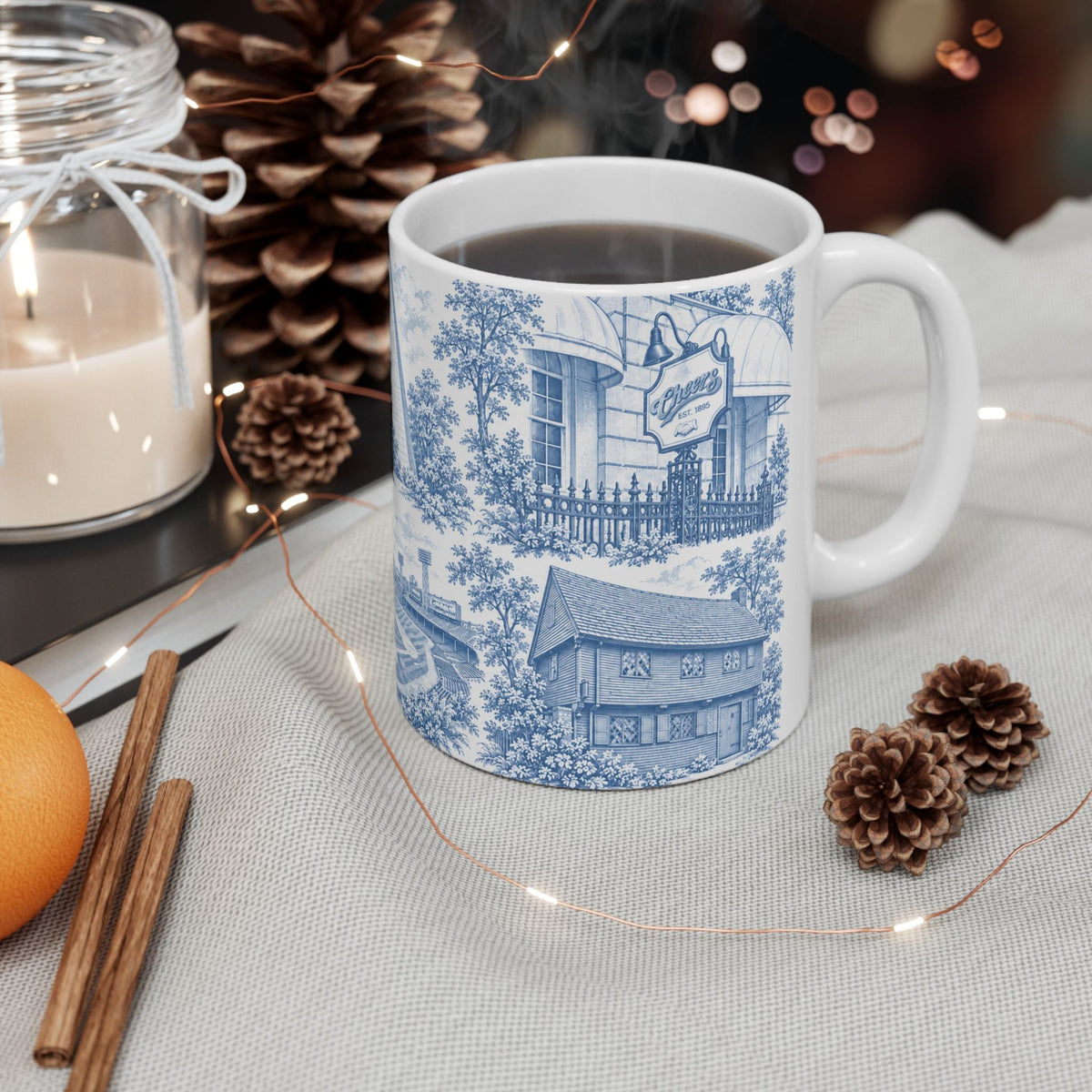 Boston Blue Toile de Jouy Ceramic Mug (11oz)