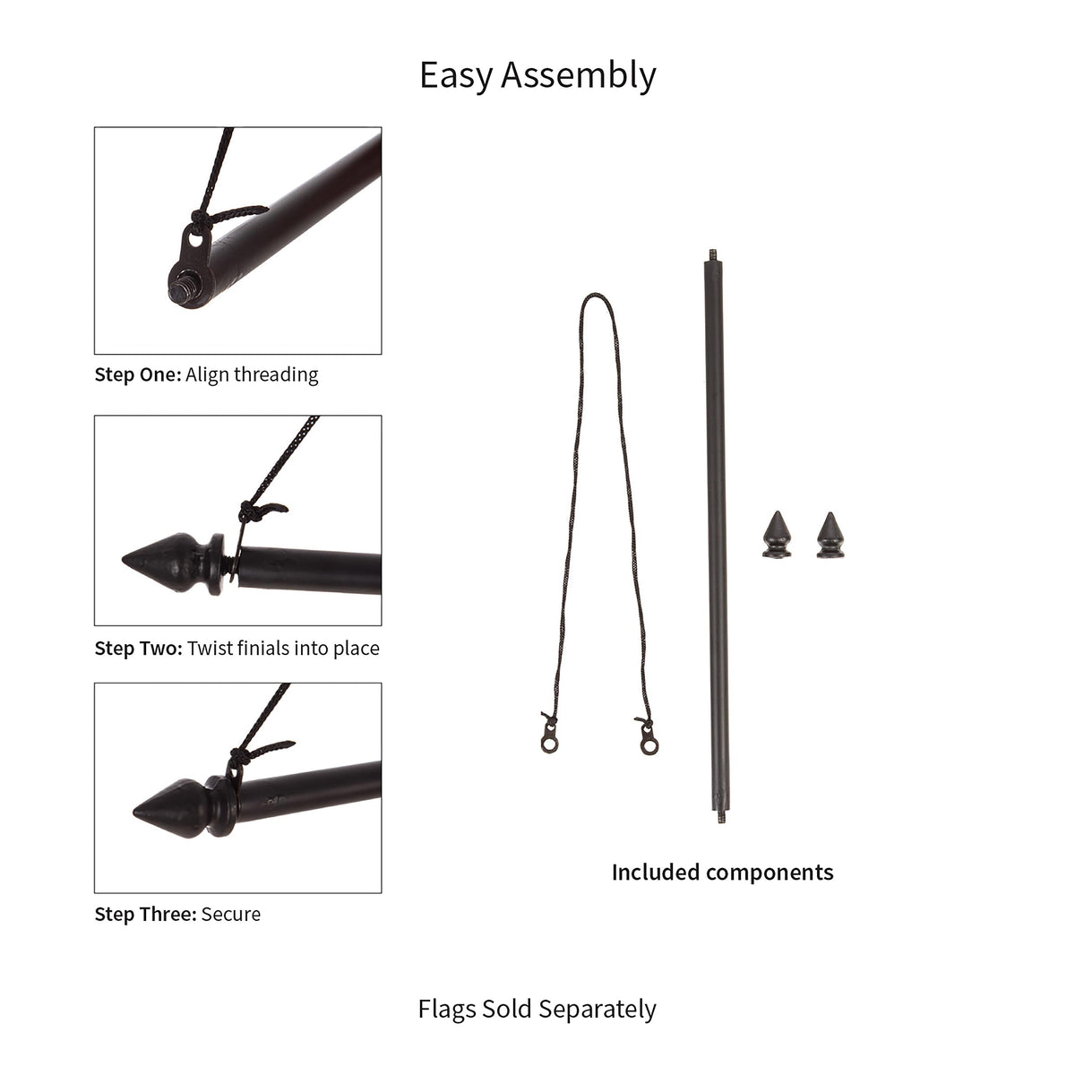 Garden Size Metal Dowel Flag Hanger