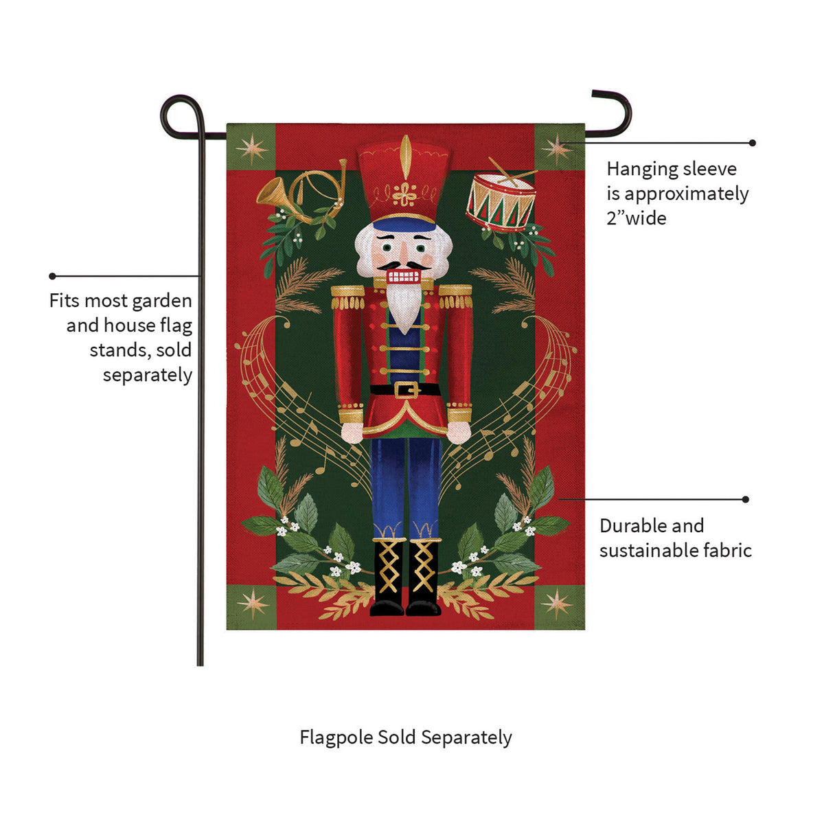 Joyful Traditions Double Sided Burlap Garden Flag