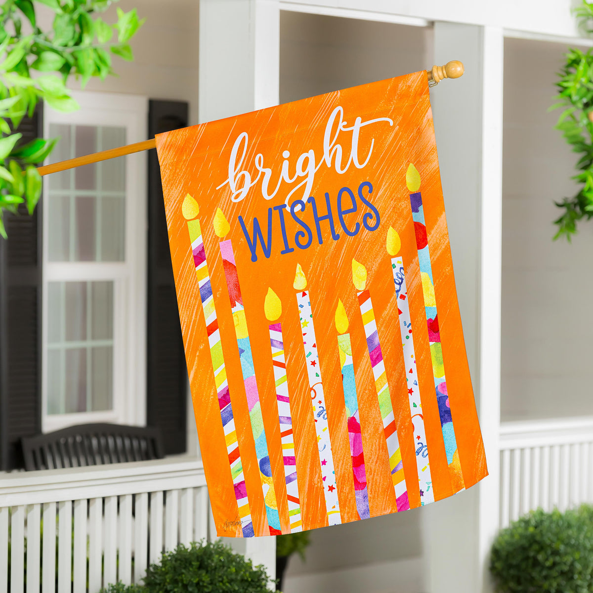 Birthday Party Reversible Suede House Flag