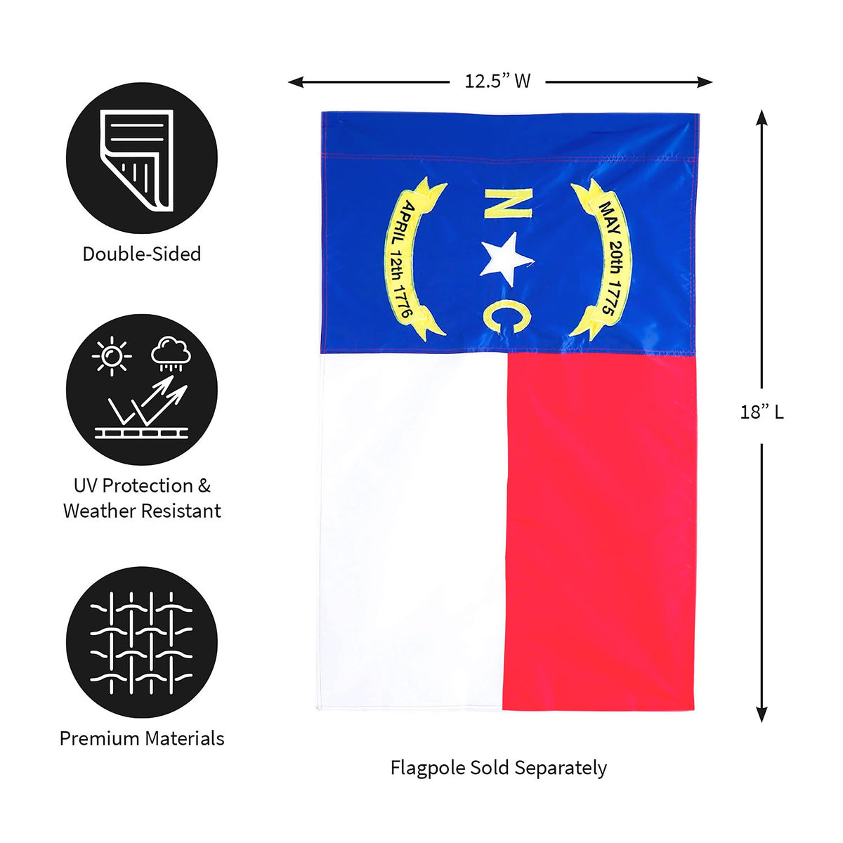 North Carolina State Garden Applique Flag