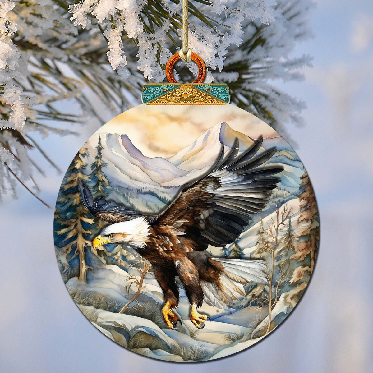 Bald Eagle of Alaska Wooden Ornaments by G.Debrekht - Wildlife Holiday Decor - 870063