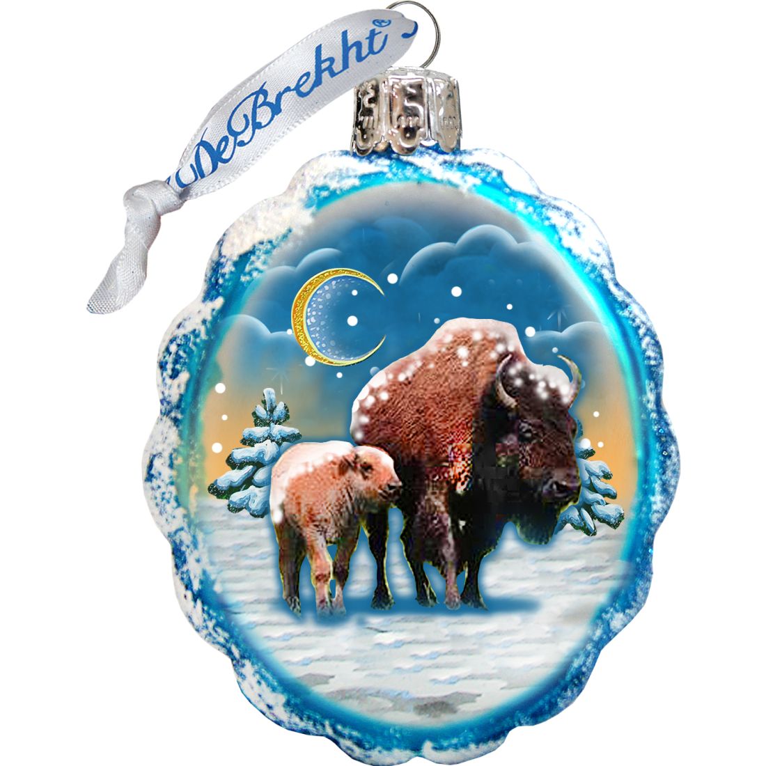 Winter Family Mercury Glass Ornaments Set of 3 by G. DeBrekht - Wildlife Holiday Decor - 770112S3