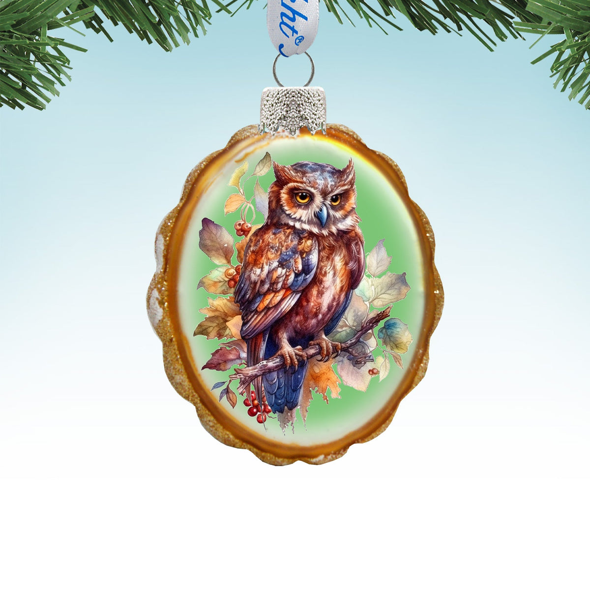 Brown Owl Mercury Glass Ornaments by G. Debrekht - Wildlife Holiday Decor - 776001
