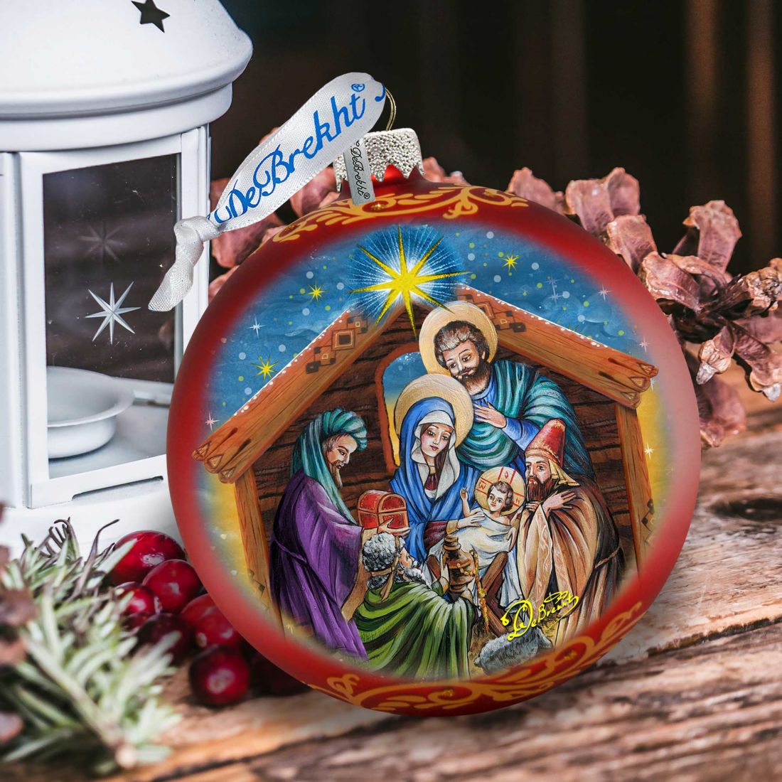 The Gift of the Three Kings Glass Ornament Limited Edition by G. DeBrekht - Nativity Holiday Decor - 73905