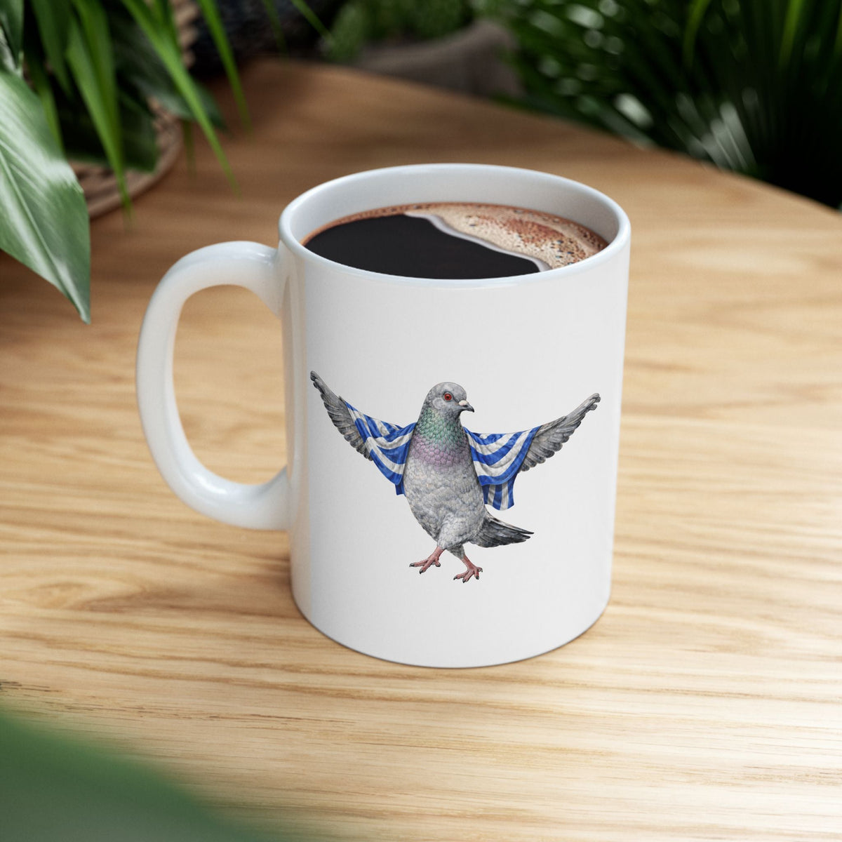 Customizable Astoria NYC Pigeon Mug | Greek Queens Bird Lovers Ceramic Coffee Cup