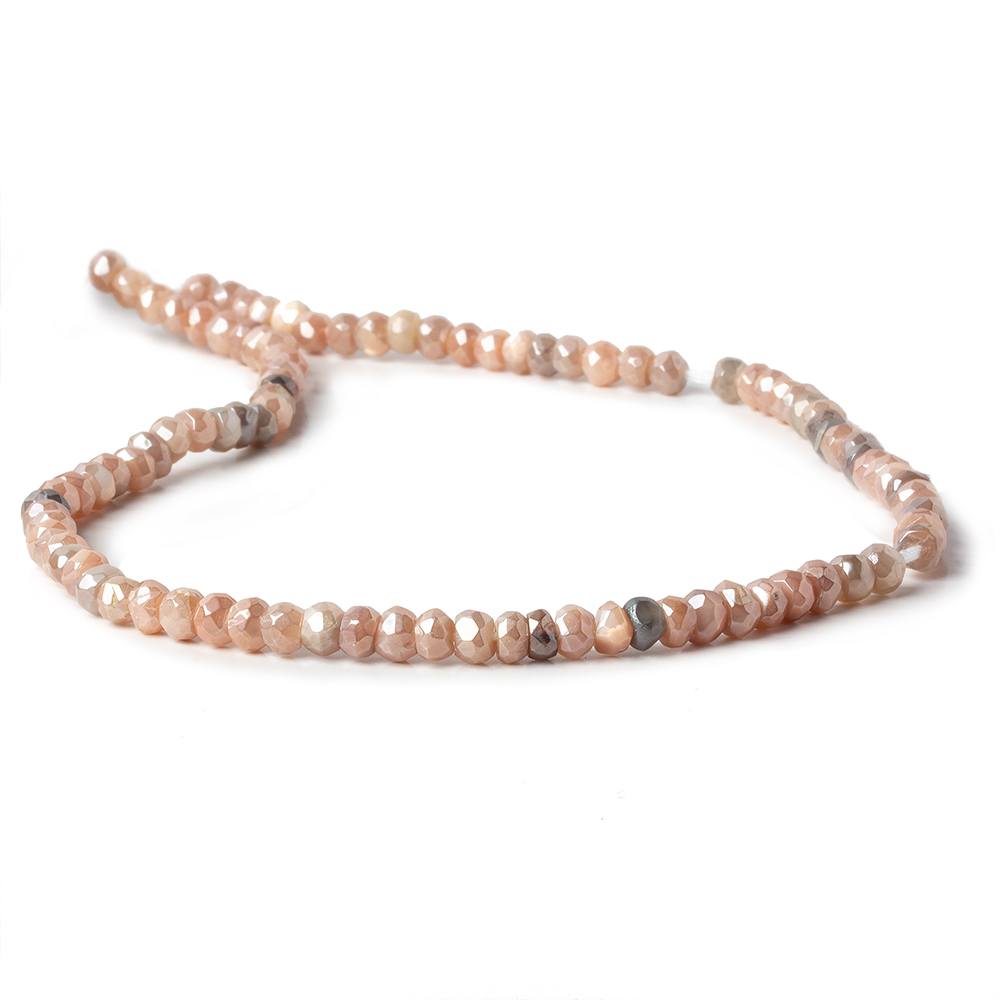 4.5-5mm Mystic Multi Color Moonstone large hole faceted rondelle 13 inch