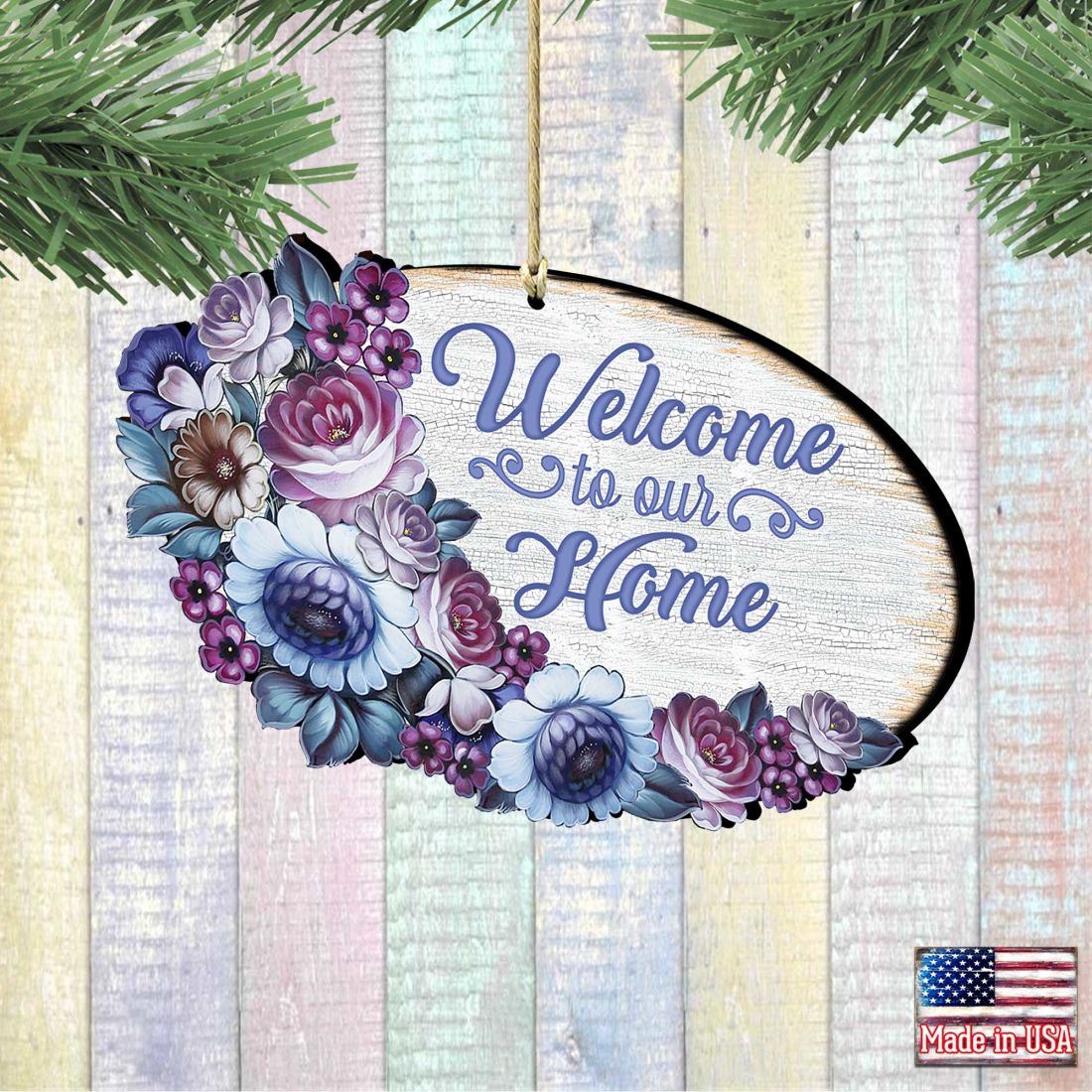 Welcome to Our Home Wreath Easter Wall Decor by G. DeBrekht - Easter Spring Decor - 8185311