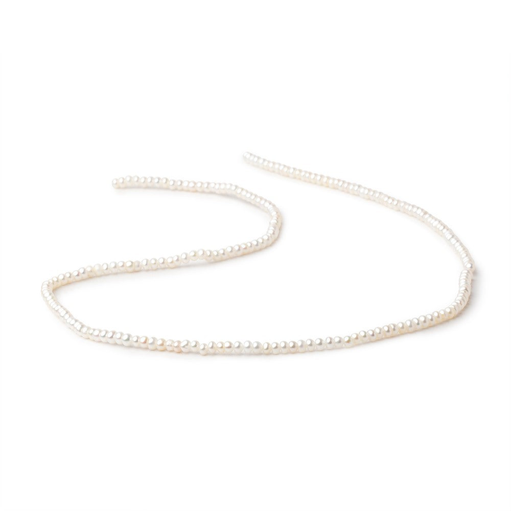2.5mm Creamy White Off Round Freshwater Pearls 15.5 inch 190 Beads AAA