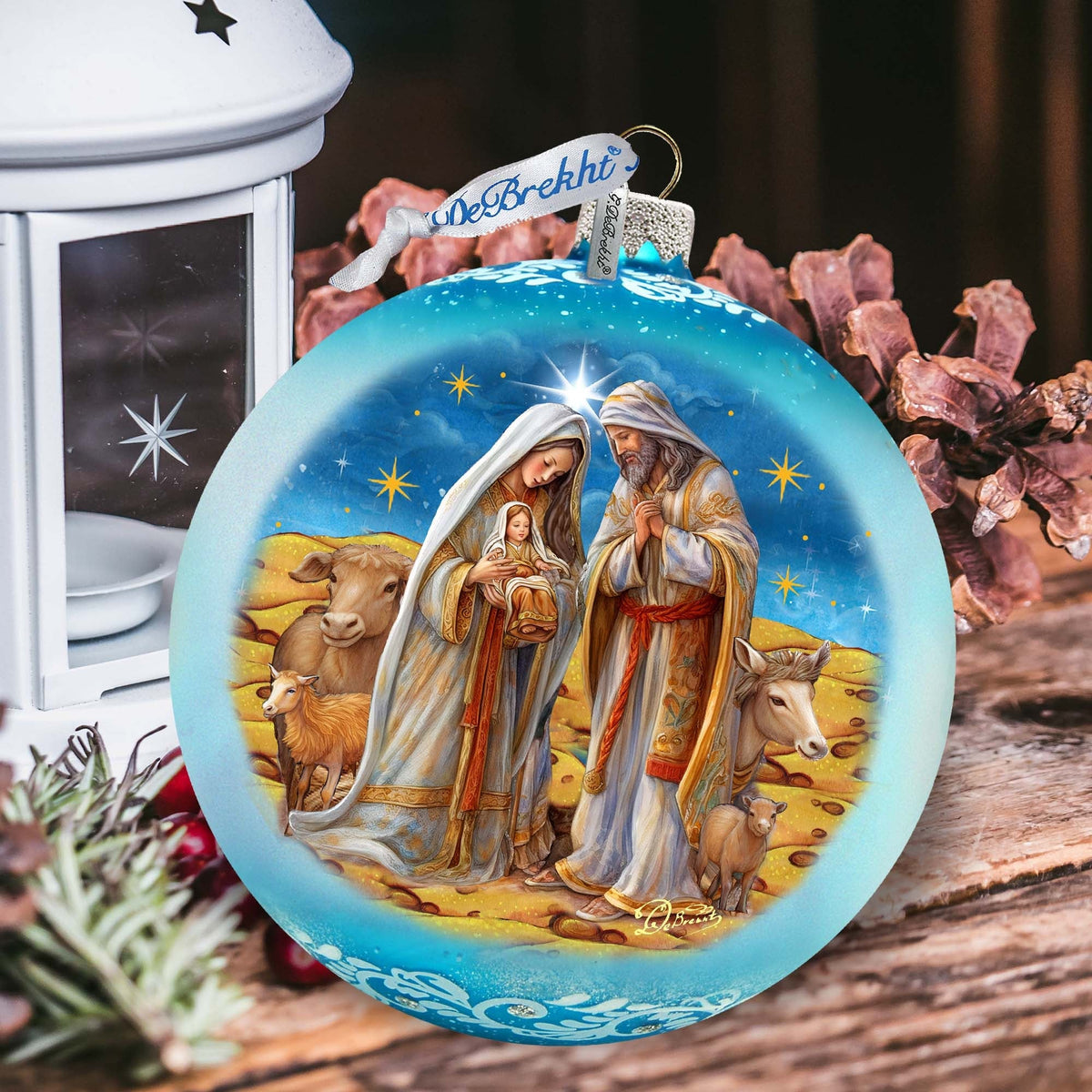 Betelhem Miracle Large Balls, Limited Edition Mercury Glass Ornament by G.Debrekht - Nativity Holiday Decor - 73939