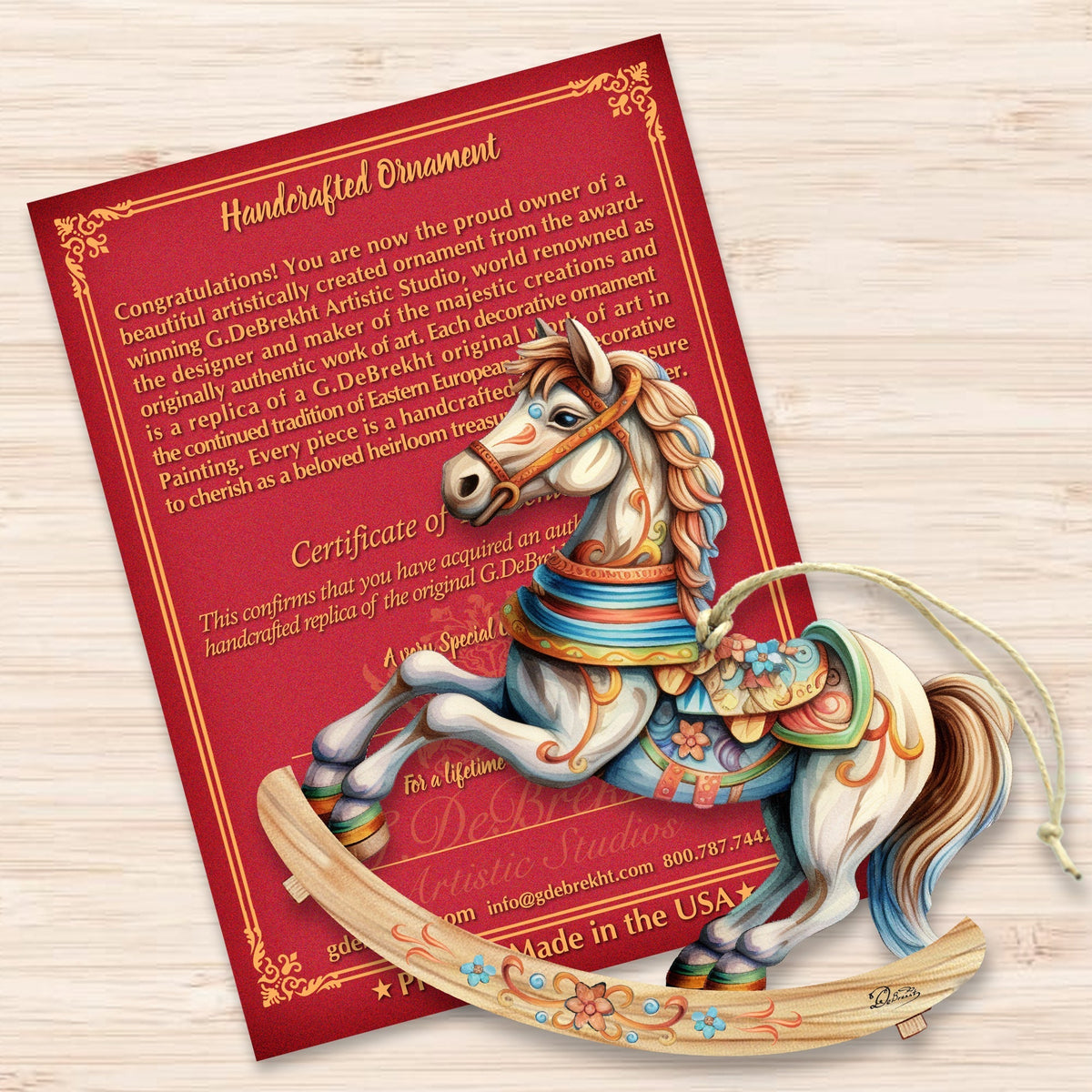 Rocking Horse Wooden Ornaments by G. Debrekht - Christmas Decor - 8100196-1