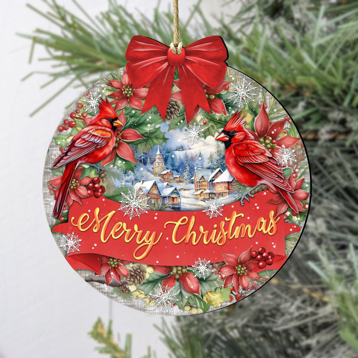 Merry Christmas Wooden Ornaments by G. Debrekht Christmas Decor - 933121