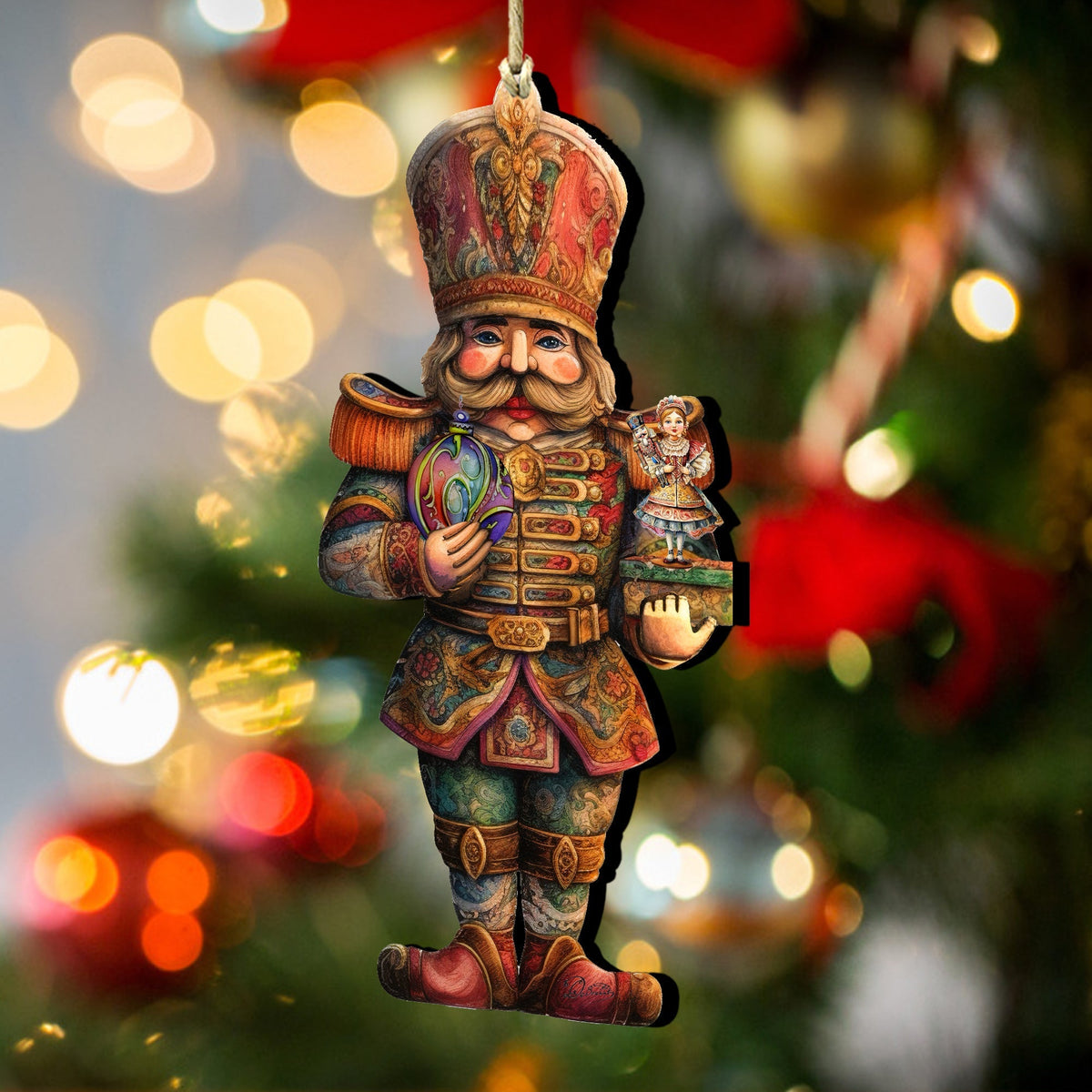 Nutcracker with Clara Wooden Ornaments by G. Debrekht Christmas Decor - 8611059