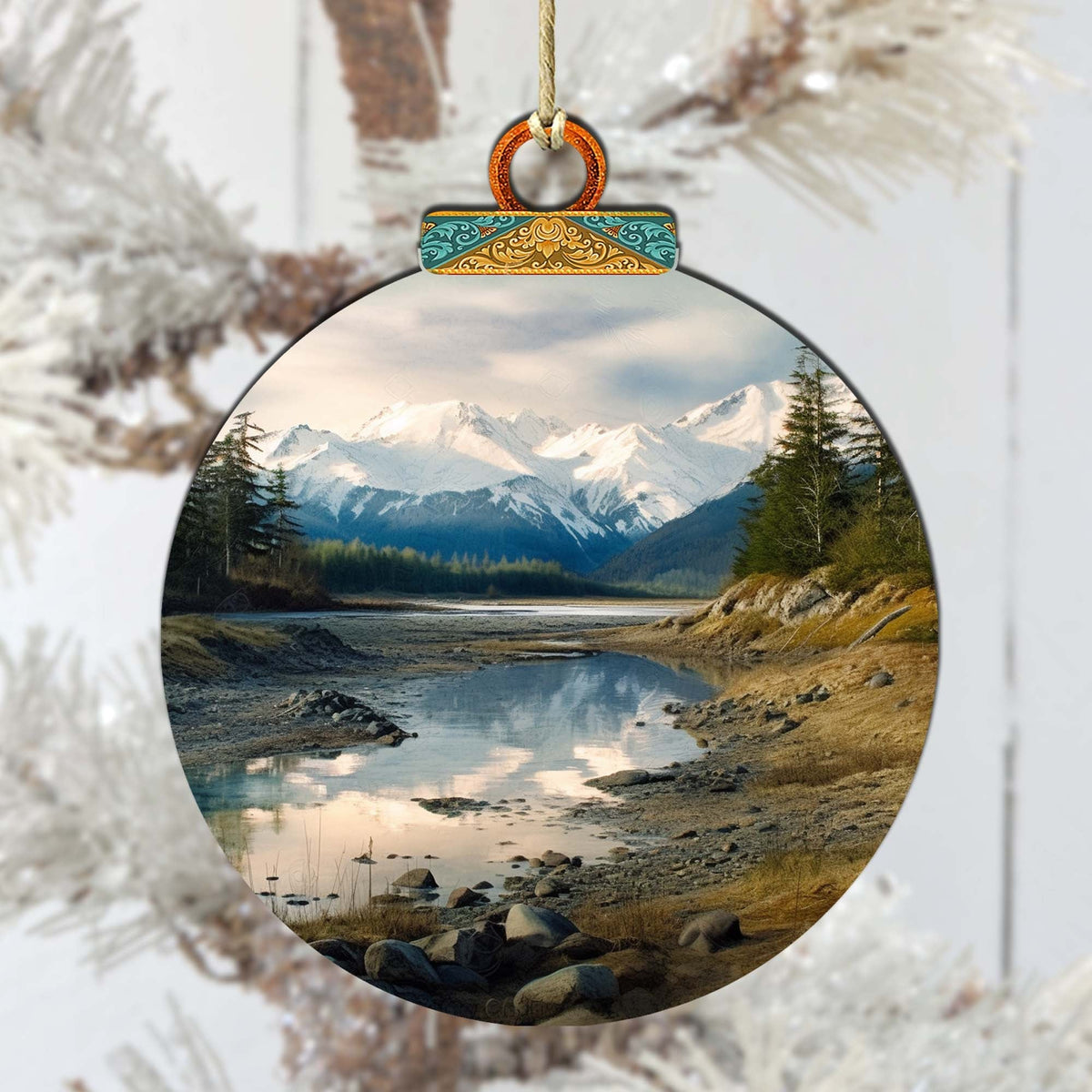 The Majesty of Alaskan Wilderness Wooden Ornaments by G.Debrekht - Wildlife Holiday Decor - 870074