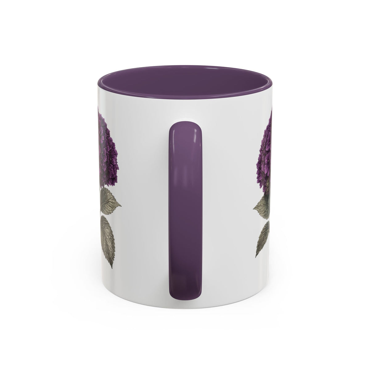 Hamptons Purple Hydrangea Accent Coffee Mug – Blue Floral 11 oz