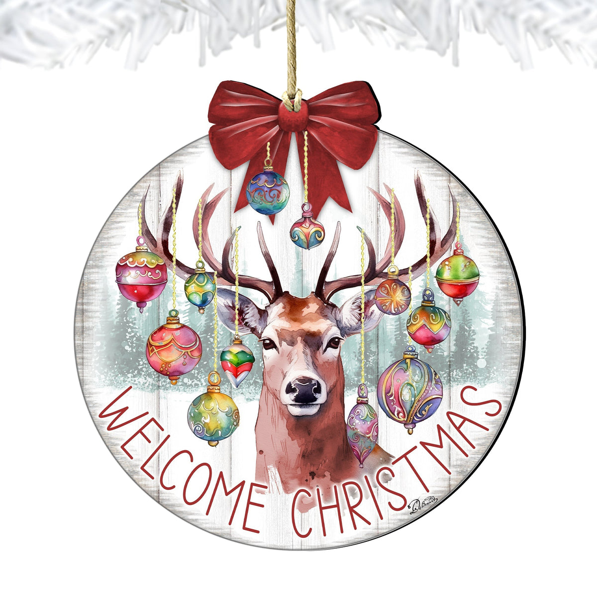 Welcome Christmas Wooden Ornaments by G. Debrekht Christmas Decor - 933118
