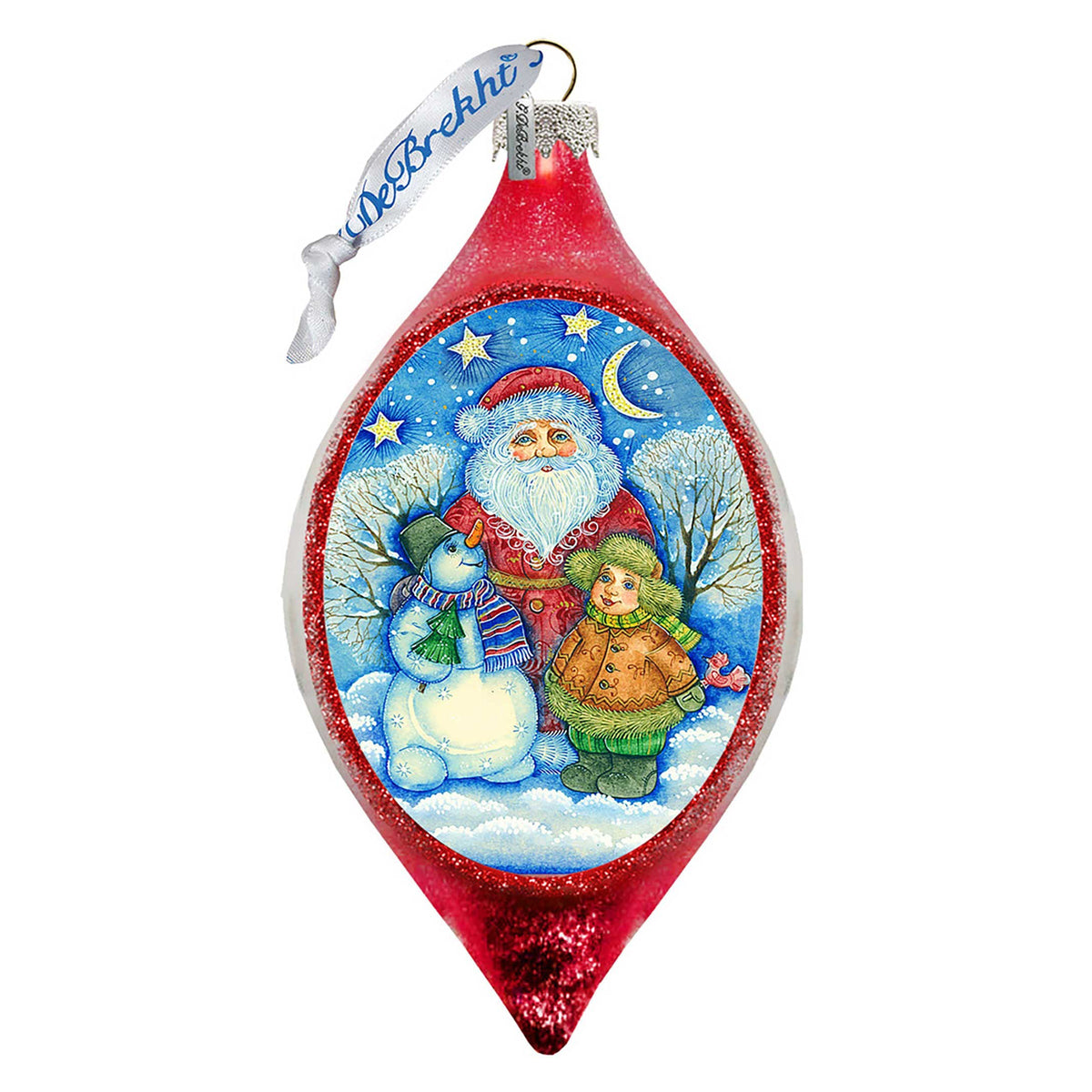 Snowy Friends Drop Glass Ornament by G. DeBrekht - Christmas Decor - 757-035